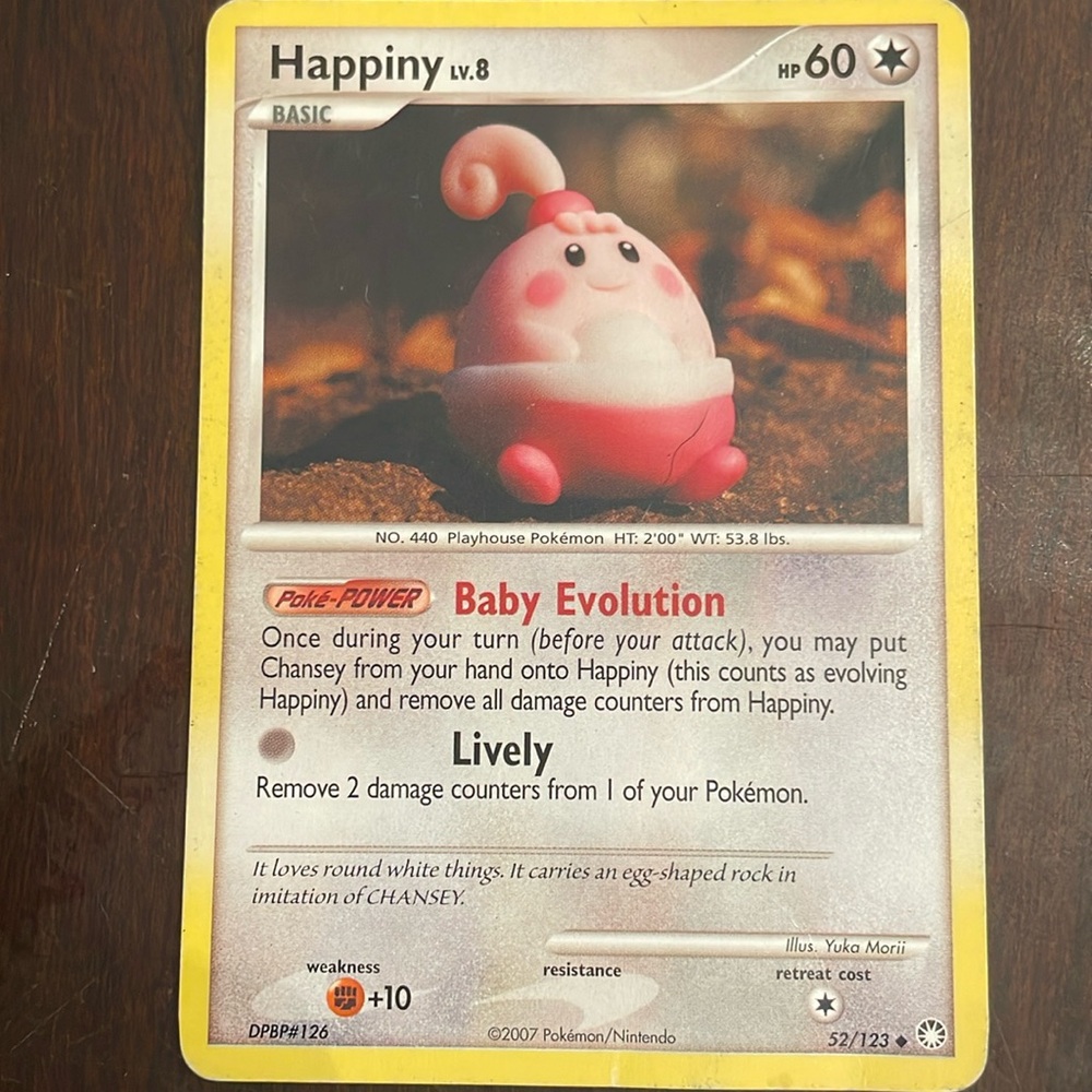 Happiny 52/123, lv.8 Hp 60, Power Baby evolution made in 2007